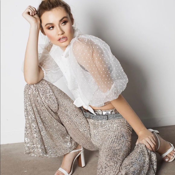 Zara Tops - Zara organza sleeves top, bloggers favorite